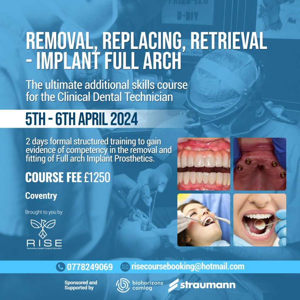 Remove, Replace, Retrieve the ultimate implant CDT course Rise Strapline